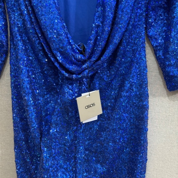 ASOS Blue Sequin Midi Dress - Picture 9 of 15